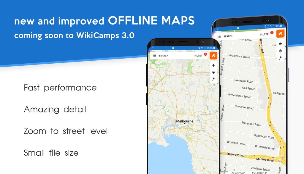 Wikicamps's tweet photo. We’ve been working hard to bring you a new version of #WikiCamps &amp; with it some exciting new features! 
WikiCamps 3.0 will feature new and improved offline maps to make your offline experience even better! 
Upgrade today by becoming a WikiCamps Beta Tester. https://t.co/y9IRYw7XMU