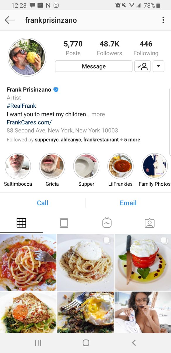 If you're not following chef, restauranteur & life lover Frank Prisinzano on Instagram you're not living. (DO IT NOW). His instastories and linked cooking tutorials are life. Also, he's everything I ❤ about being Italian & everything I ♥️ & miss about NY. ♥️🇮🇹 #hespeakstome