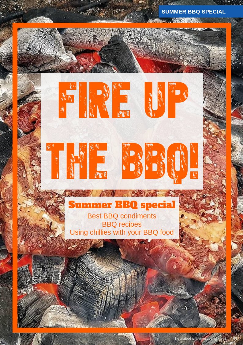 CliftonChilli's tweet image. Looking for some chilli BBQ recipes and inspiration? Check out page 41 onwards in the current edition of 'Hot Sauce With Everything' magazine:

flipsnack.com/CliftonChilliC…

#bbq #summer #food #meat #magazine #online #digital #chili