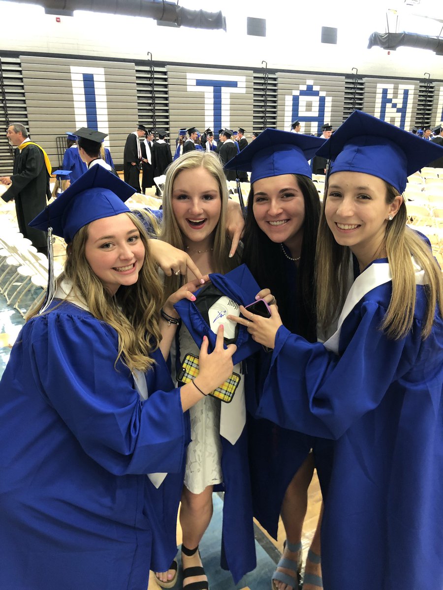Look who showed up to congratulate the Class of 2019 <a href="/CBSouthHS/">CB South</a>. Once a Titan always a Titan! #joshadams even took the time to sign some grad caps!!