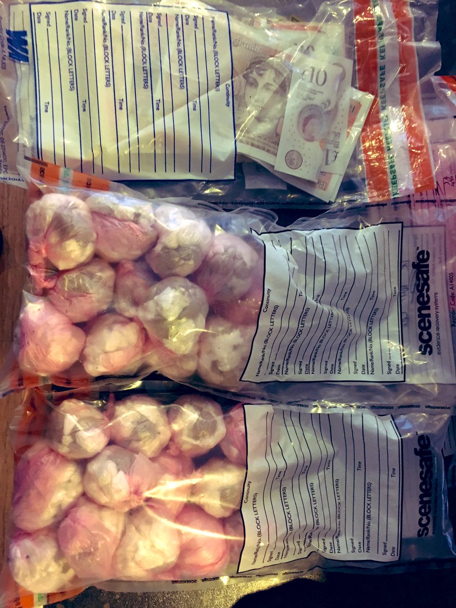 NSPoliceDogs's tweet photo. PD Maggie called to assist #OpMoonshotEast after vehicle stopped in @GreatYarmouth. Estimated £28k of Class A drugs located by PD Maggie during searches of vehicle and caravan, together with 💷💷. 1x charged with multiple drug offences. #PawsitiveResult #TheNoseKnows #1542 🐾🐾 https://t.co/ijhlAhzQ4V