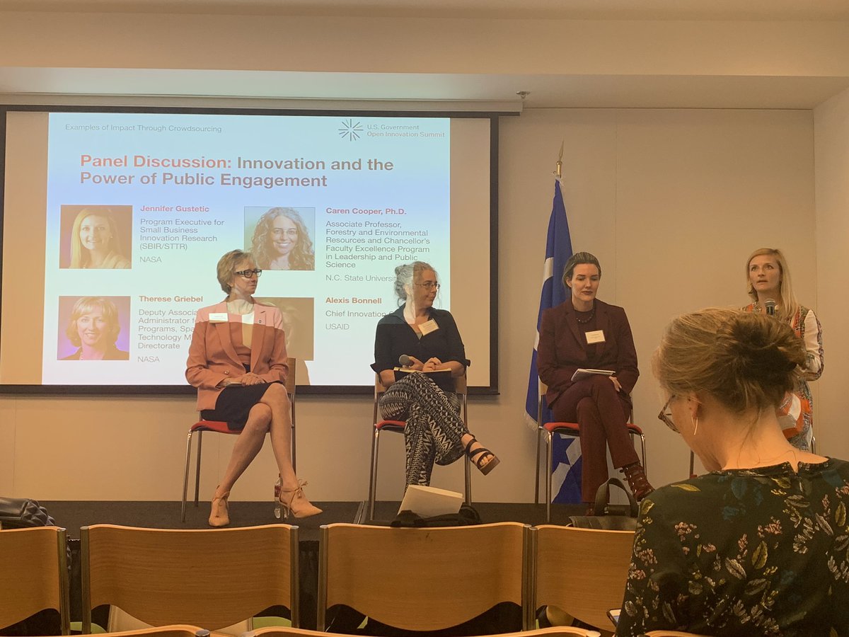 CaitlinEHaynes's tweet photo. “Take the ideas of the public seriously. It’s not a nice “to do”. 👏👏👏If we want to be the best we can be we have to be open to collective genius of the crowd &amp; welcome ideas” -@alexisbonnell @USAID #publicinnovation #crowdsourcing https://t.co/SZAHfA1dF3