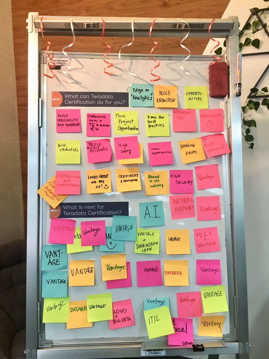 cindichiuwan's tweet photo. It's a double celebration! It's @Teradata 's 40th anniversary and #TeradataCertification's 20th anniversary 🥳 Check out #TeradataManila's answers to the #TeradataCertification booth questions! 
#TeradataSpiritWeek #Teradata40 #TeradataLife https://t.co/1zZgQsmINV