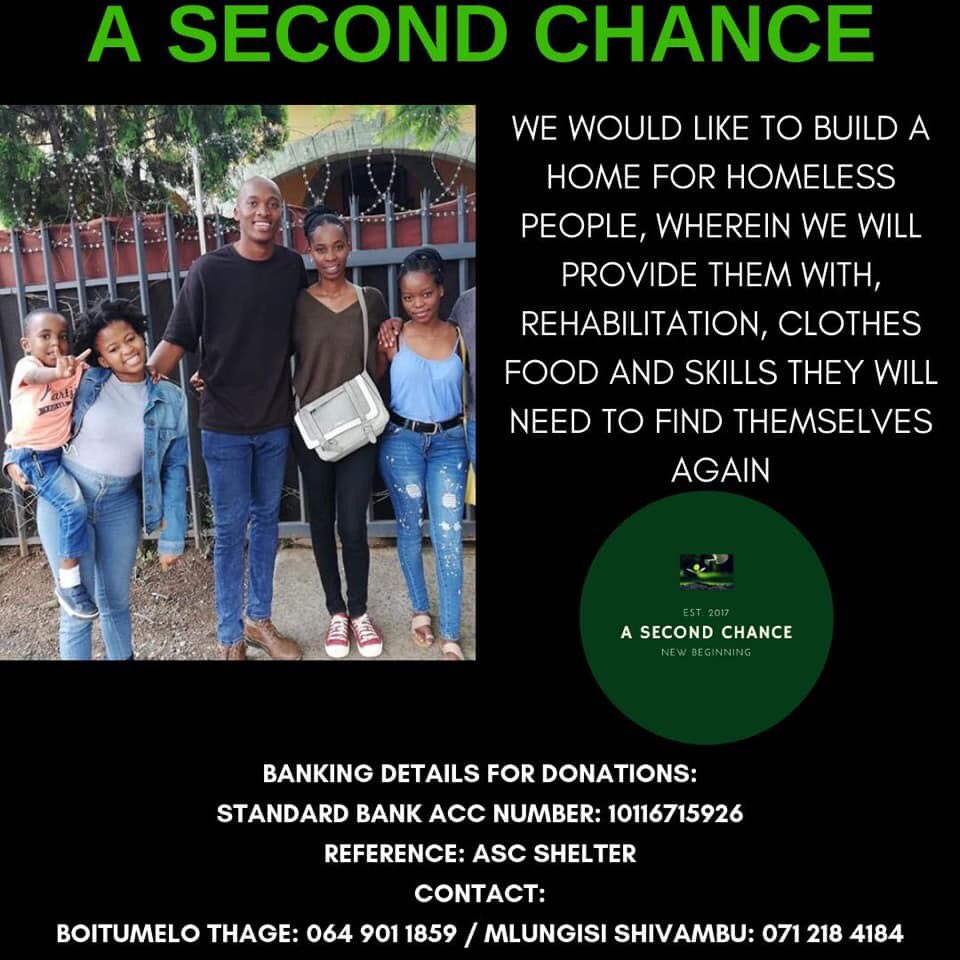 Boitumelothage_'s tweet photo. A Second Chance is a Non profit organisation which has been operating since 2017
It was registered last year with the department of social development.
The aim of a second chance is to ensure that the chains of poverty are completely broken https://t.co/Pfx6SAx6lI