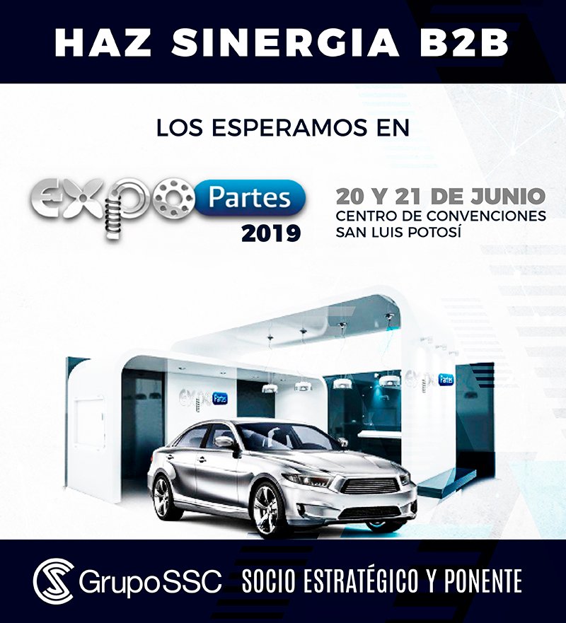 GrupoSSC's tweet image. ¿Estás listo para #ExpoPartes #SLP 2019? 🤝
Estaremos presentes como socios estratégicos y ponentes, generemos sinergia de negocios B2B.
¡Registra tu empresa y asiste! 👉 info@grupossc.com
