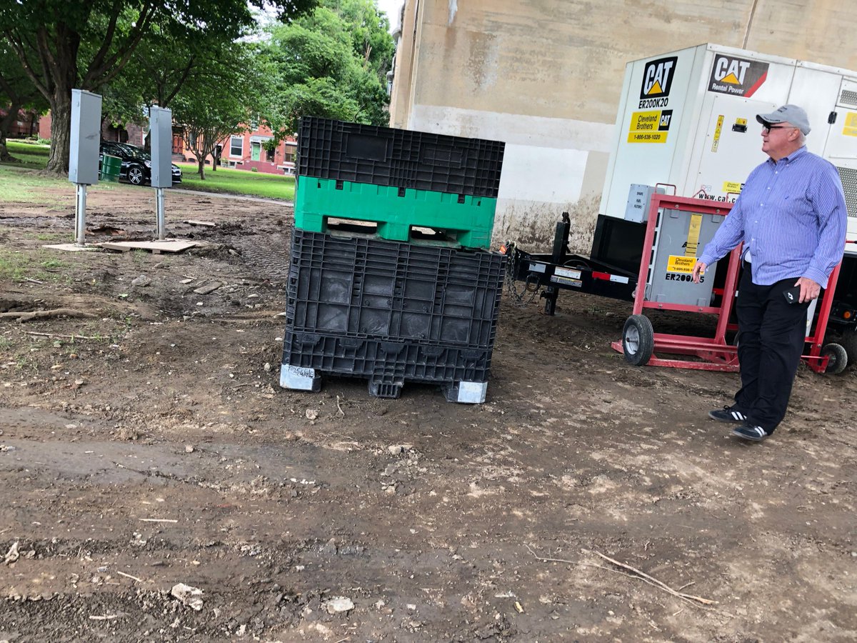 HarrisburgU's tweet photo. Things are getting real! 
Set up for the Deathcab For Cutie show started today! The production trailer, generators, fencing and more are going in today! Stage setup starts Monday! 
#huconcerts #deathcabforcutie #livemusic https://t.co/wIm3jHOMFb