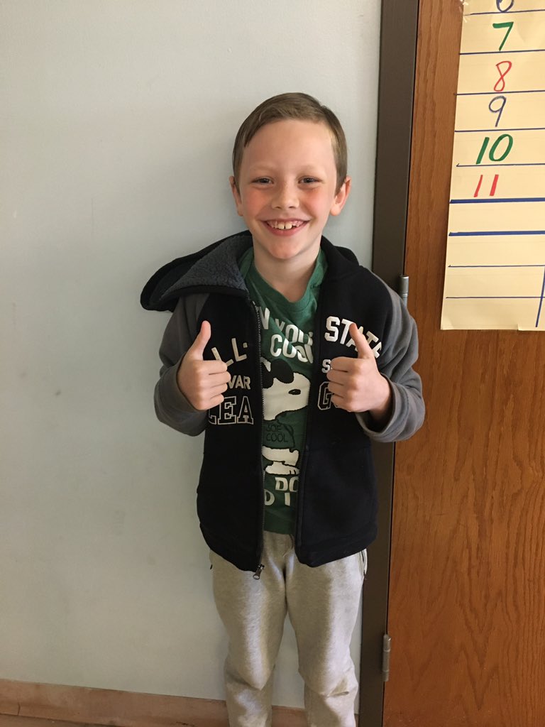 After a hard- fought battle, this was today’s Spelling Bee Champ! Great job!! 🐝 🥇