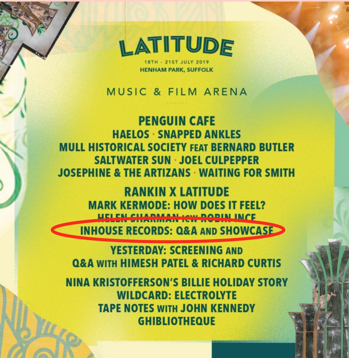 InHouse_Records's tweet photo. @InHouse_Records InHouseRecords is delighted to announce that it will be performing at this years @LatitudeFest 

The performances on Friday July 19th, will be preceded by a short interview with @InHouse_Records  founder @hodajudaharmani. #DangeroulsyPositive https://t.co/1LqyaQObcW