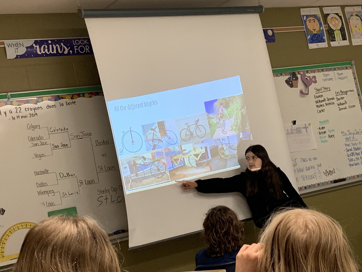 MlleLubert's tweet photo. It has been so cool learning about new things from our Genius Hour presentations! Pool table, sewing, origami, bicycles, and so much more! https://t.co/wamJQiw0AK
