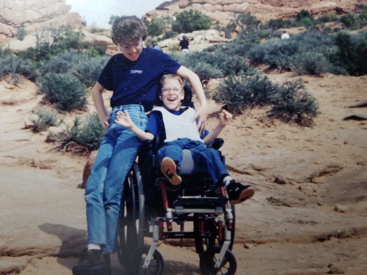 My hero brother turns 35 this weekend!  Doctors said he would never live to see his 18th birthday.  
Michael has positively changed my life! 
The COOLEST gift I could get him for his birthday - to have HIS hero <a href="/spidadmitchell/">Donovan Mitchell</a> come to his party! #dreambig #CerebralPalsy