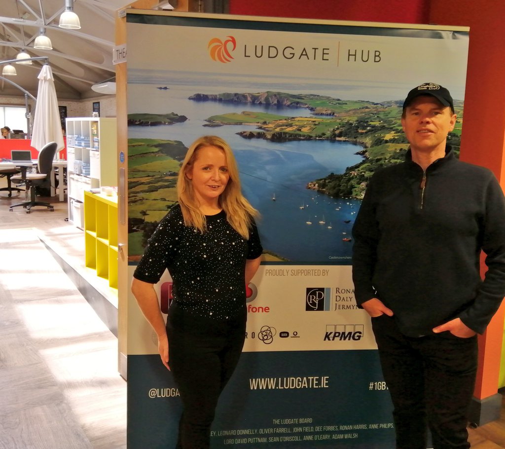 EoinKCostello's tweet photo. Many thanks Elma for facilitating my visit to @LudgateIreland  and sharing how this #coworking space is helping drive the economic dev of the region. @GrowRemoteIrl @MrJohnFKennedy https://t.co/4oxRB6xY6c