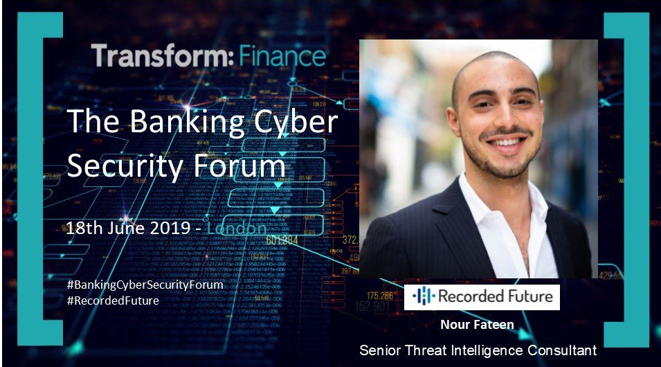 TformFinance's tweet photo. Also joining us on Tuesday 18th is Nour Fateen form @RecordedFuture  
Nour is a cyber security specialist with over 5 years of experience in the industry, 
You can read more on Nour below.. 
https://t.co/G6h3eADgsX

#TransformFinance #BankingCyberSecurityForum #RegTech #FinTech https://t.co/dsfFrM9cw0