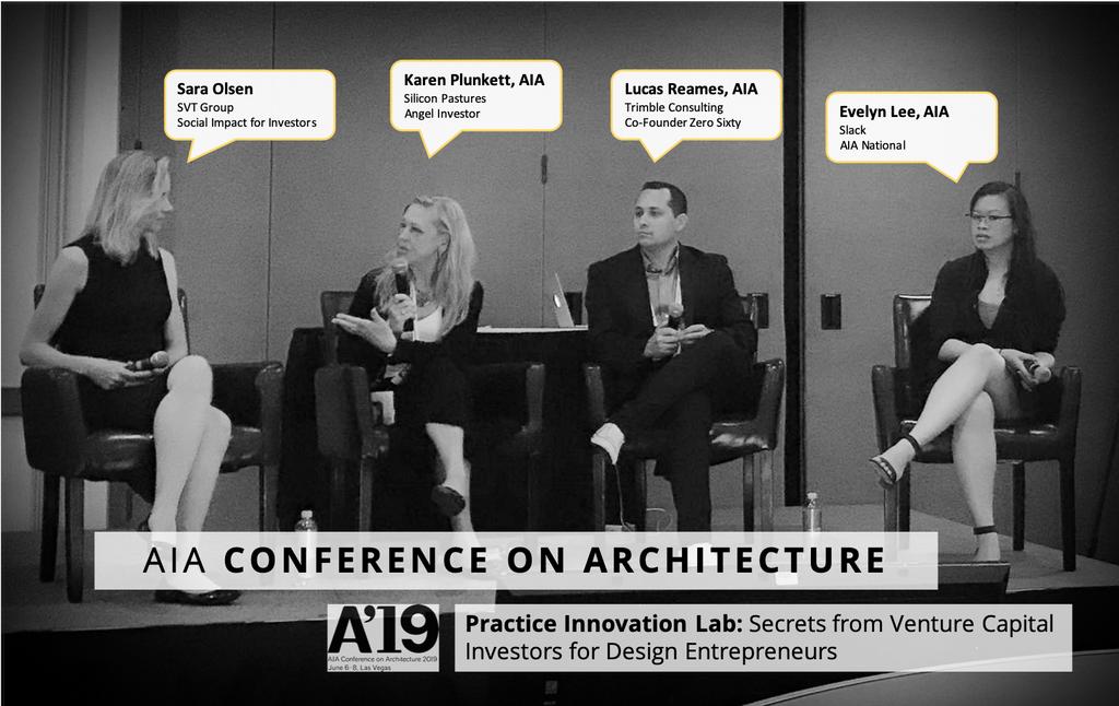 Great to be a part of such an inspirational panel at the Practice Innovation Lab at A'19. We discussed tips for how design entrepreneurs can access capital for their businesses as well as potential social/environmental impacts behind investing. #design #entrepreneurship #aia