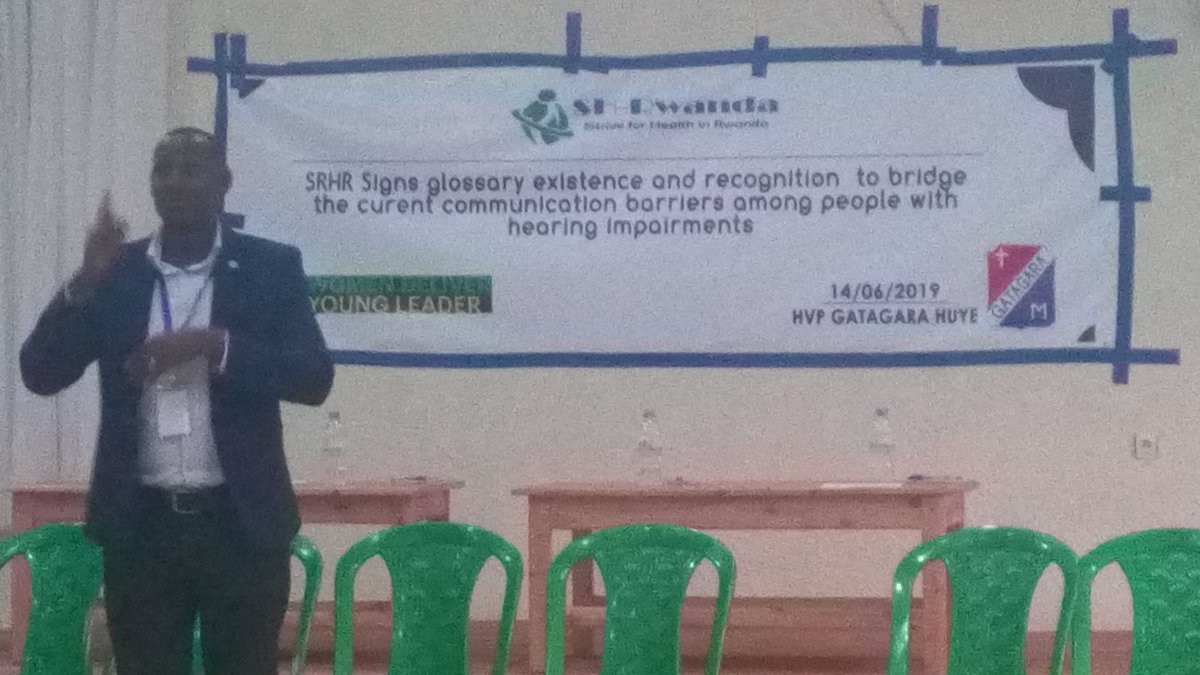 shrwanda2015's tweet photo. @samuelmuna is giving a closing remarks to the dialogue that was taking place at#HVP Gatagara. Thanks to @rnudeaf @MinYouthRwanda @we_talk_series foe participating in this cause. https://t.co/Yr0fG3j5EM