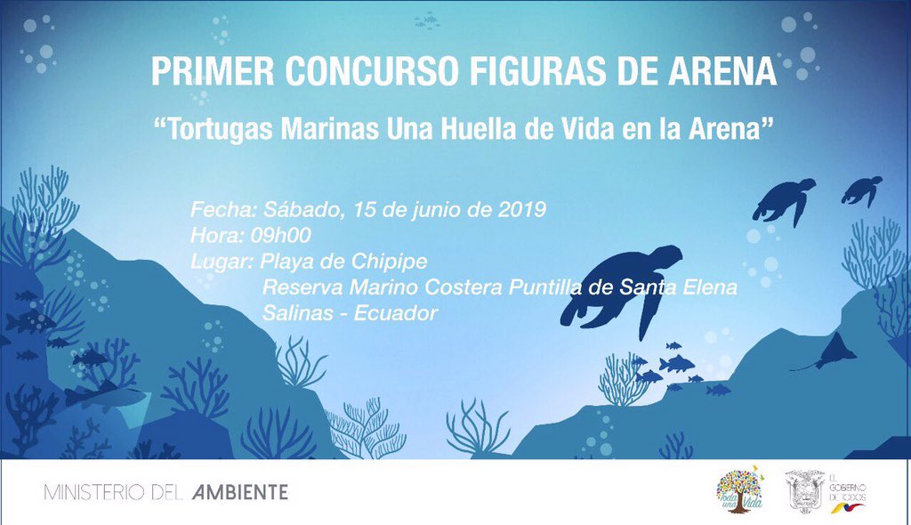 MAE_Zonal5's tweet photo. Te esperamos en el Primer Concurso Figuras de Arena, el sábado 15 de junio, en la playa de Chipipe. 
Con el auspicio de La Pata Gorda, Coprimarsa, OLAGRILL y @buzoecuador. 🌎🌊🐢

Bases del concurso: https://t.co/SsQE8K3dq5 https://t.co/tTI3hto85m