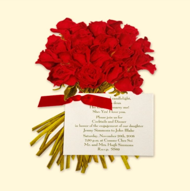 Beautiful die-cut bouquet of red roses. Your message prints on a white card that attaches with a red satin ribbon. #love #card #roseday #stationary #stationaryaddict #stationarylove #fashion #together #celebration #happy #party #promise #forever #instalove #redroses #showyourlove