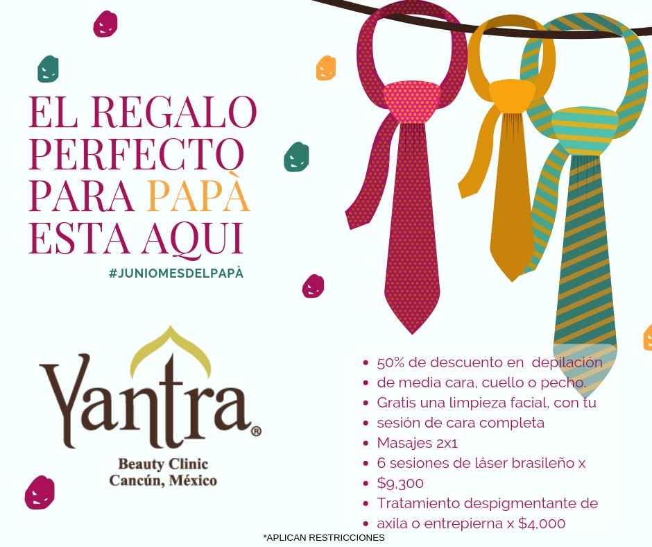 #Papá también se le consiente y en Yantra Beauty Clinic lo sabemos🙋🏻‍♂️

‼Conoce nuestras promociones de #junio! Especial mes de papá‼

☎ Agenda tu cita al 802 2323
📍 Estamos en Av. Bonampak, Plaza Península de lunes a viernes de 9AM a 9PM y sábados de 9AM a 3PM