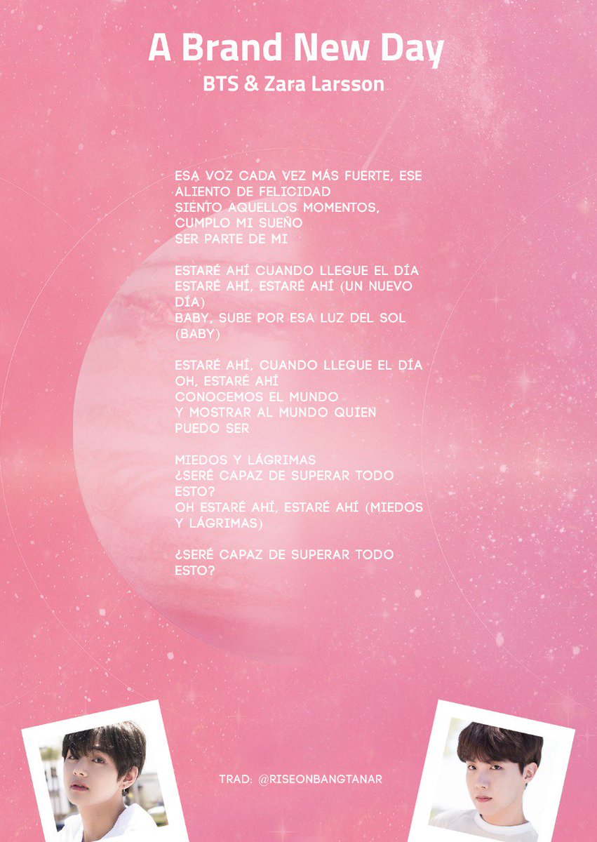 RiseOnBangtanAr's tweet photo. #BTS #방탄소년단 #ABrandNewDayOutNow #BTSWORLD_OST #BTSWorld #JHOPE #V #VopeIsDope #VOPE

“A Brand New Day ft. Zara Larsson”:

Traducción en español

@RiseOnBangtanAr
@BTS_twt @bts_bighit @BigHitEnt @BTSW_official https://t.co/5104oJ8tgL
