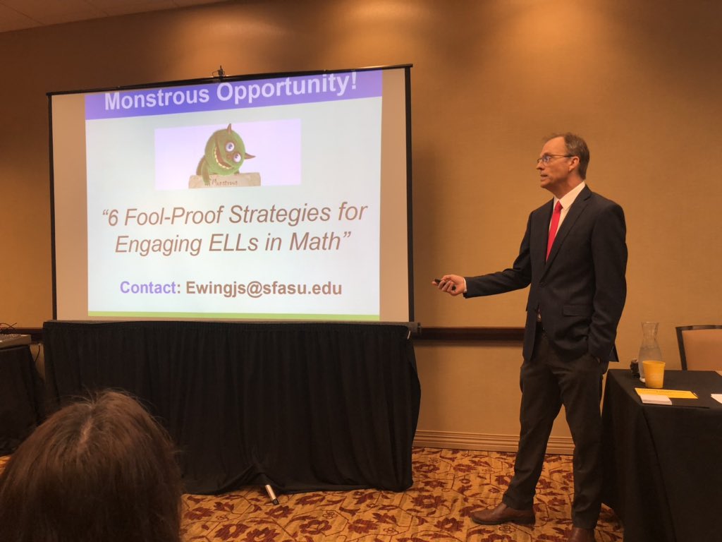 Raven_4L's tweet photo. Ready to learn- Math for ELLs with Jim Ewing @TEPSAtalk Research based strategies to help students succeed. #WeLeadTX https://t.co/1HaqnHoxJ5