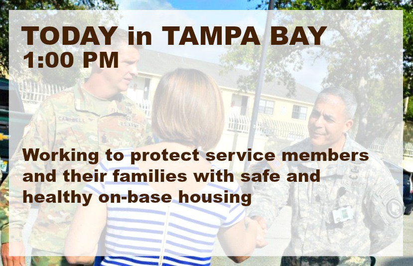 I'm proud to have championed action to empower our military families when they face substandard housing. Today I will once again oversee the conditions of on-base housing to ensure our service members &amp; their families receive the safe &amp; healthy on-base housing they deserve.