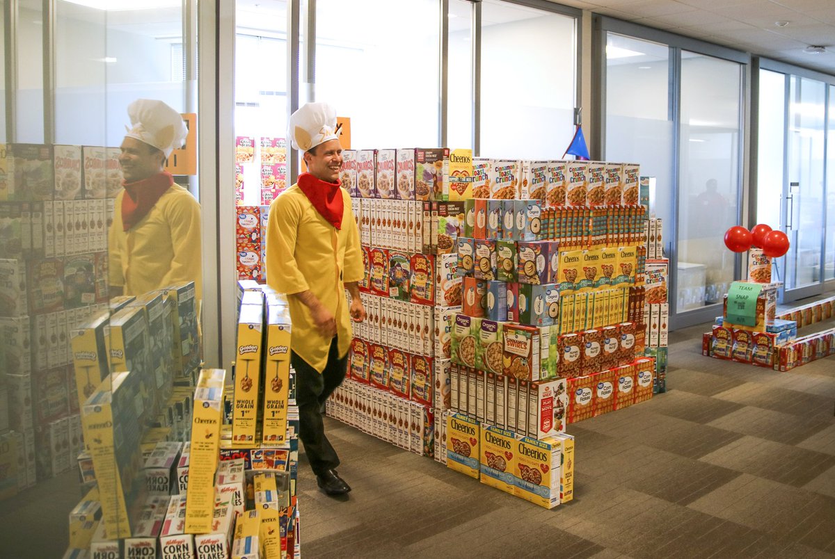 coniferhealth's tweet photo. It’s crunch time for our cereal drive! Team Snap bowled us over with their creativity! Check out their “Road to Victory” and how they boxed in VP of Client Delivery, David Dawson. As a reminder, today is the last day to donate for this year’s cereal drive! #ConiferHOH2019 https://t.co/287o2JHL8z