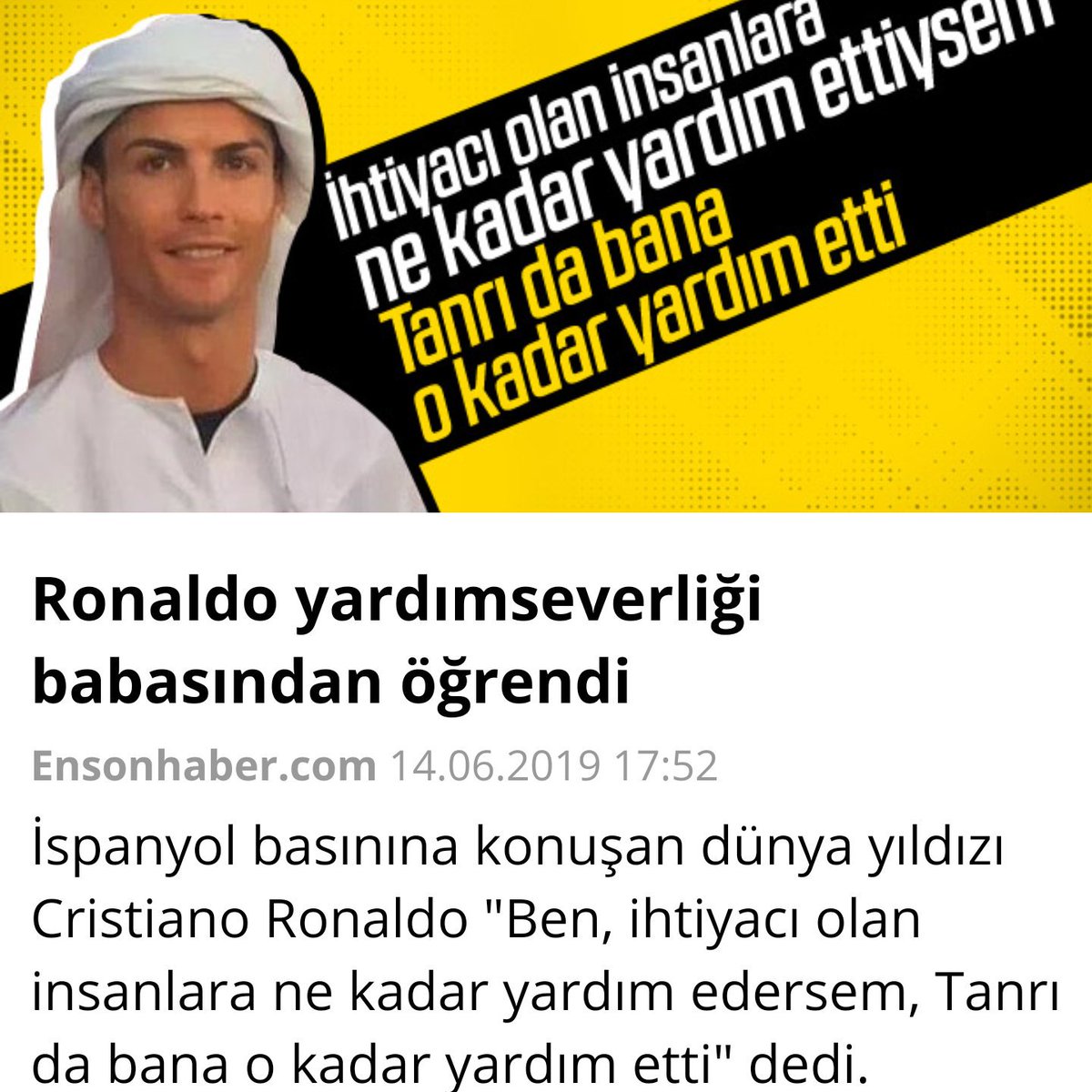 Cevdetarslan44's tweet photo. Ronaldo yardımseverliği babasından öğrendi https://t.co/PVUrBn1XRB https://t.co/tisPyWqnvf
