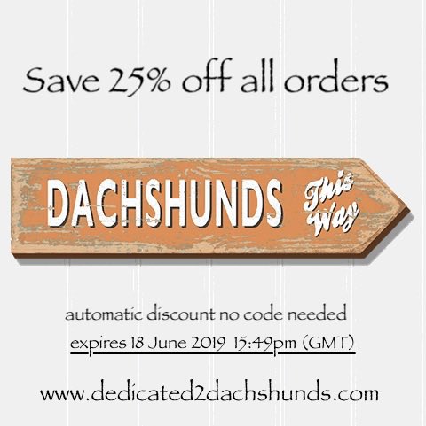 dedicated2dachs's tweet photo. Wow! Save 25% off all orders @dedicated2dachshunds . Check out our website now! With an array of dachshund themed gifts for you &amp; your pooch. Complete your gift with a dachshund greeting card &amp; gift wrap!

https://t.co/1RYXqgEs4H 

#quirkydachshundgifts #doxiegiftshop #doxie https://t.co/3yJNFFj5TU