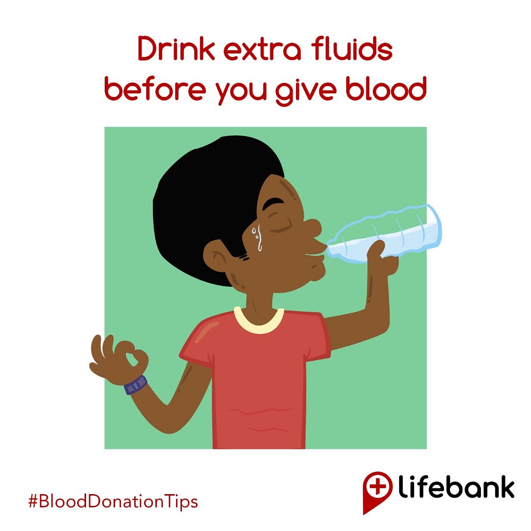 LifeBankCares's tweet photo. #BloodDonationTips
TIP 2
Drink extra fluids before you give blood.
Blood is made of mostly water. Drinking enough water will replenish the fluids lost in the donation process and stabilize your blood volume.
#BloodDonation #SavingLives #savelives https://t.co/6A1nTMjRdo