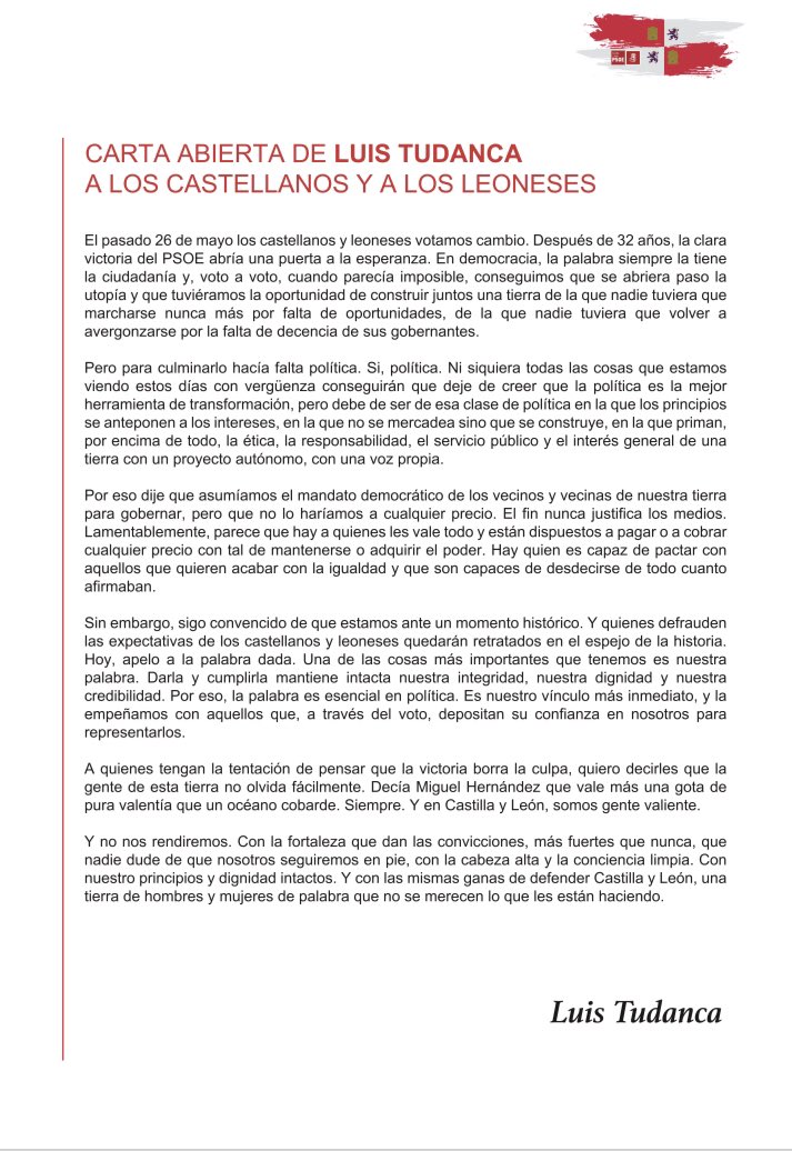 Carta abierta a los castellanos y leoneses.