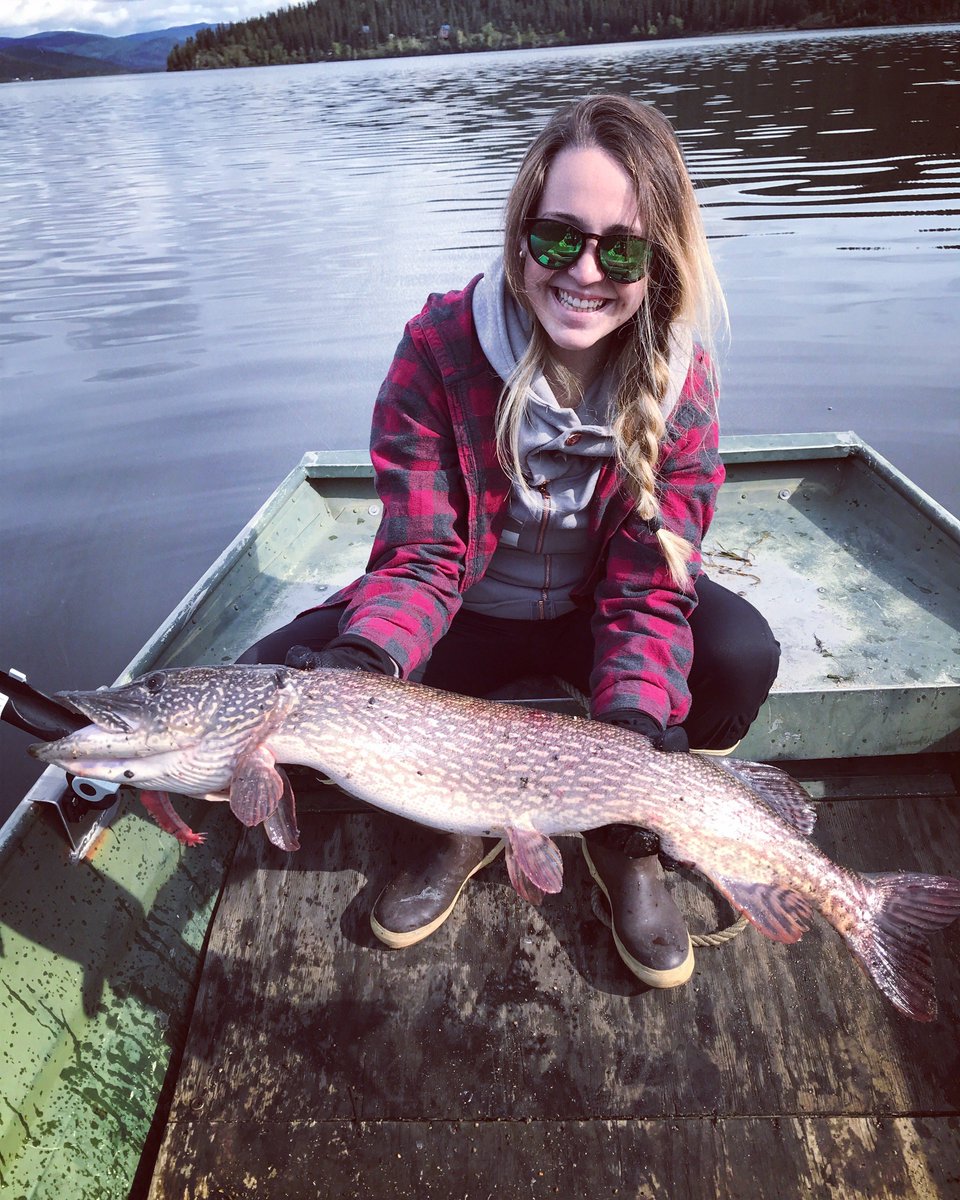 FishAlaskamag's tweet photo. Leah Fillingim with a trophy-sized 40-inch #pike caught last summer on George Lake. #FishAlaska #fishing #Alaska https://t.co/CL20GSYFLG