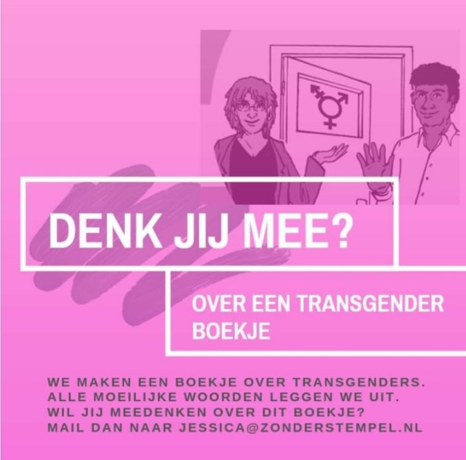 Zonder Stempel! ๐ณ๏ธโ๐ (@zonderstempel) on Twitter photo Denk jij mee? Transgender informatie in toegankelijke taal. <a href="/LFBNederland/">LFB</a> <a href="/TransNetNL/">Transgender Netwerk</a> <a href="/transvisie_nl/">Transvisie</a> <a href="/COCNederland/">COC Nederland</a> @VilansNL Denk jij mee? Transgender informatie in toegankelijke taal. <a href="/LFBNederland/">LFB</a> <a href="/TransNetNL/">Transgender Netwerk</a> <a href="/transvisie_nl/">Transvisie</a> <a href="/COCNederland/">COC Nederland</a> @VilansNL