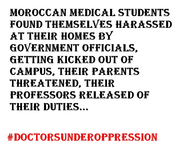 horr_amine's tweet photo. @AJENews @AJEnglish @FRANCE24 @WHO 
What can a government do if doctors/pharmacists/dentists suffers from awful quality of medical studies &amp; protesting with a 3 months peaceful strike?
#DoctorsUnderOppression https://t.co/Cmi5FBjASV