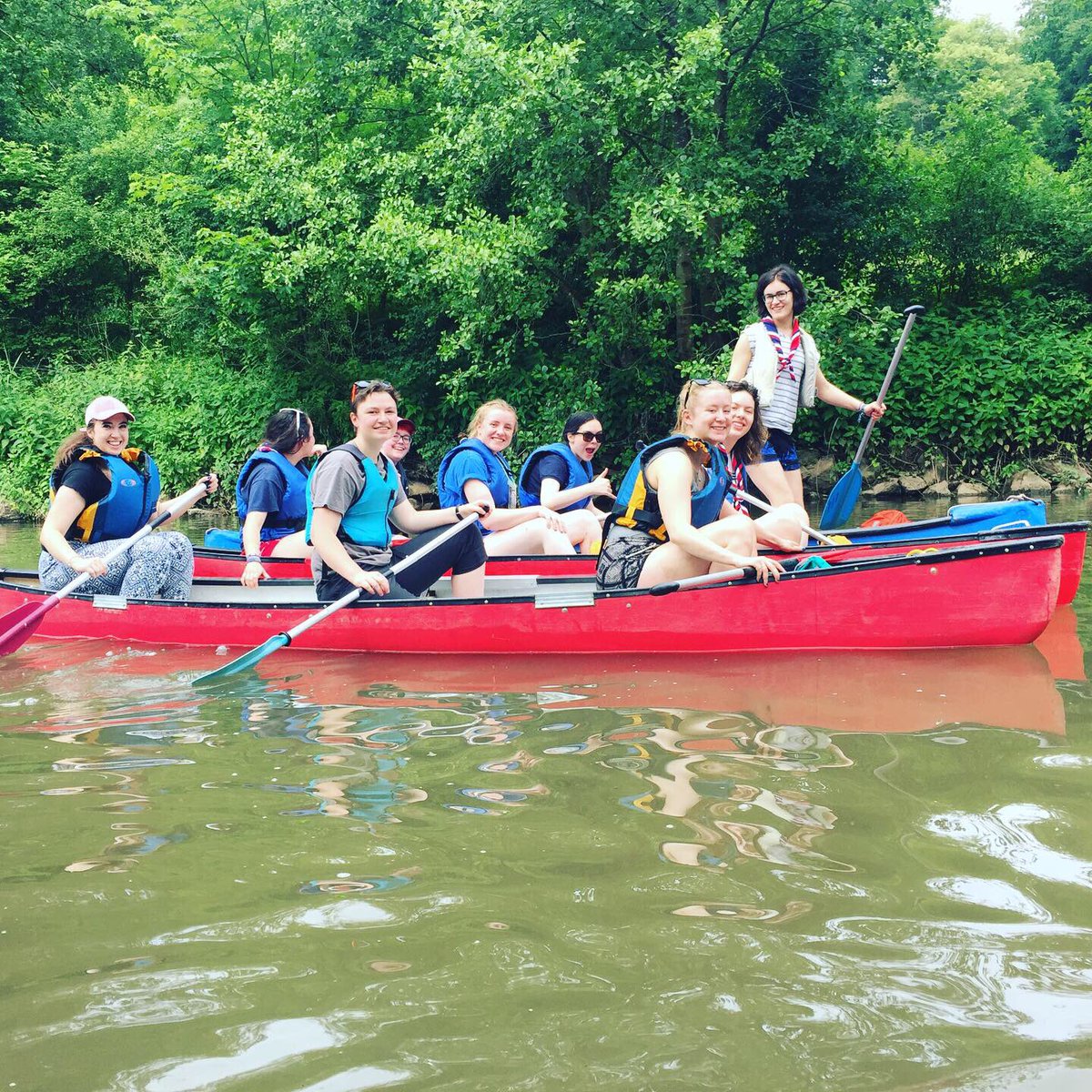 Burg Rieneck Day 3 update! 

Today we took the train up stream before canoeing for 20km to Gemünster. 

There were megaboats, capsizes and rope swings! 

In the evening we sat back and relaxed with colouring and spa treats as part of the wellness oasis.  

#BurgRieneck