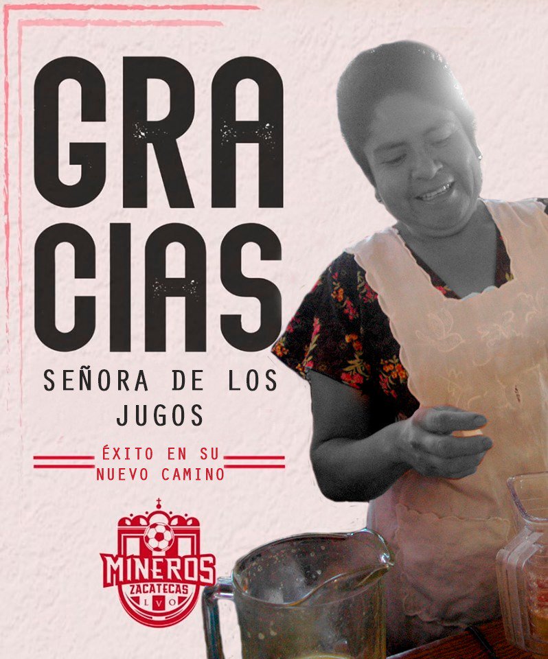 MinerosAficion's tweet photo. ¡OFICIAL! 

La doñita de los jugos de afuera del estadio también es baja. 😢 Que le vaya muy bien doña, échele muchas ganas en todo lo que venga. 😭 https://t.co/jfp4Y6f5YL