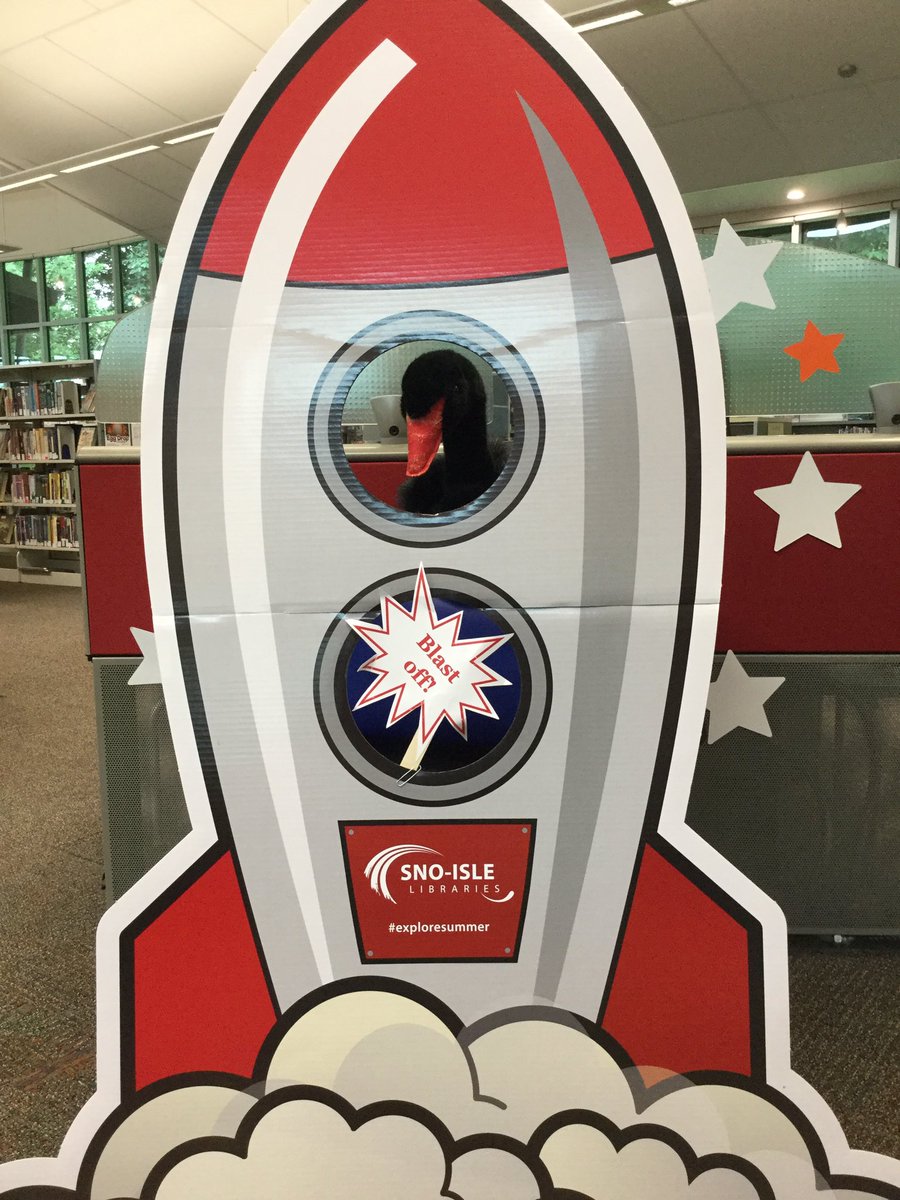 MonroeWALibrary's tweet photo. Donβt let Ms. Goose go to space alone, come take a picture at our selfie station and blast off! #exploresummer #AUniverseofStories #librarylife https://t.co/HwrP4oHSPJ