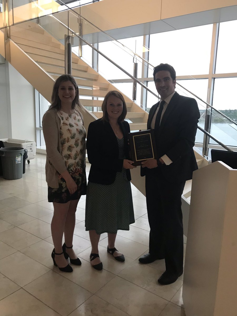 CBA_NS's tweet photo. Congratulations to the Law Students’ Section for receiving this year’s #CBANS Section Award of Excellence! Incoming President Dan Wallace was pleased to present this honour to @emmamariemaci and @sydhull at last evening’s AGM. https://t.co/AGg0sEIxIZ