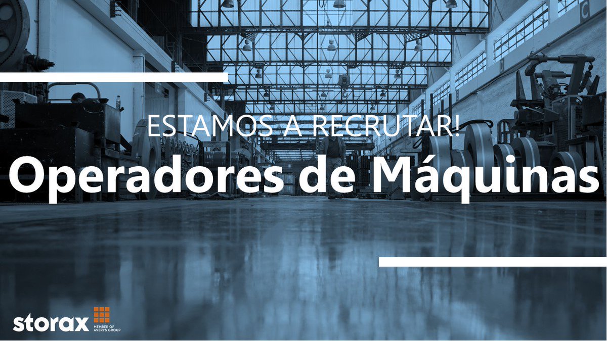 StoraxG's tweet photo. ESTAMOS A RECRUTAR | OPERADORES DE MÁQUINAS
Candidatura, indicando a Ref.ª 04/19, para: rh@storax-group.com 
Encontre todos os detalhes da oferta em: 
https://t.co/zInaTfr4T6 https://t.co/v2OX9IIlHp