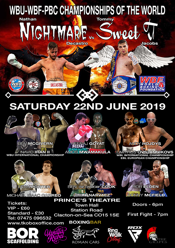 WomensBoxClass's tweet photo. Live on @FiteTV 22nd June 2019 - @Nathan_Decastro Vs @tommysweet_t for the @WBUBoxing &amp; WBF Super Middleweight World Championship Sign-up for PPV now at https://t.co/Z499Labkhi @thefightbuzz @fightlikeagirl @adamsfightforum @ringmagazine @boxingworldnet @BoxingNewsMedia #boxing https://t.co/ZHzGZzU6K2
