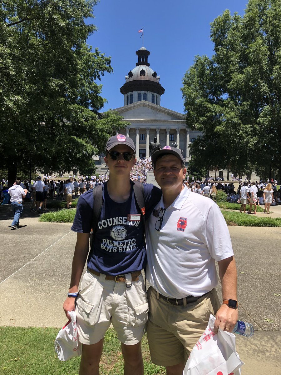 MikeVfromSC's tweet photo. A great day at the SC State House for @SCBoysState &amp; @ALA_PGS! I found my favorite Counselor! #Saluda #AJ #PBS2019 https://t.co/sOOnwjvxnS
