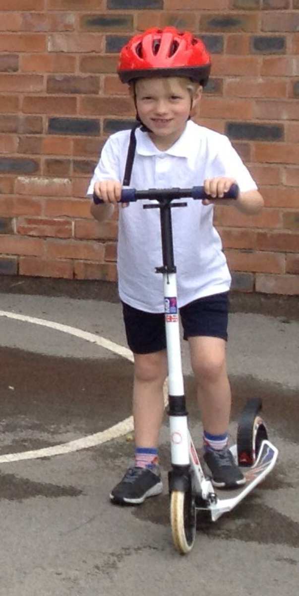 Frank scootering <a href="/MossyLea/">Mossy Lea School</a> the best Primary School for him. Thank you.