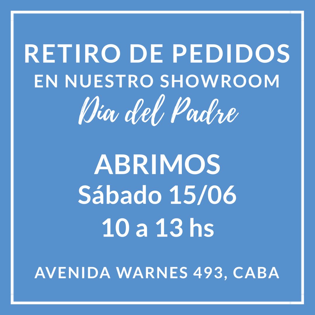 Para que puedas retirar tu pedido con más comodidad abrimos especialmente nuestro Showroom el día de mañana sábado 15/06 de 10 a 13 hs. Te esperamos!

#DiaDelPadre #VIVILASFOTOS