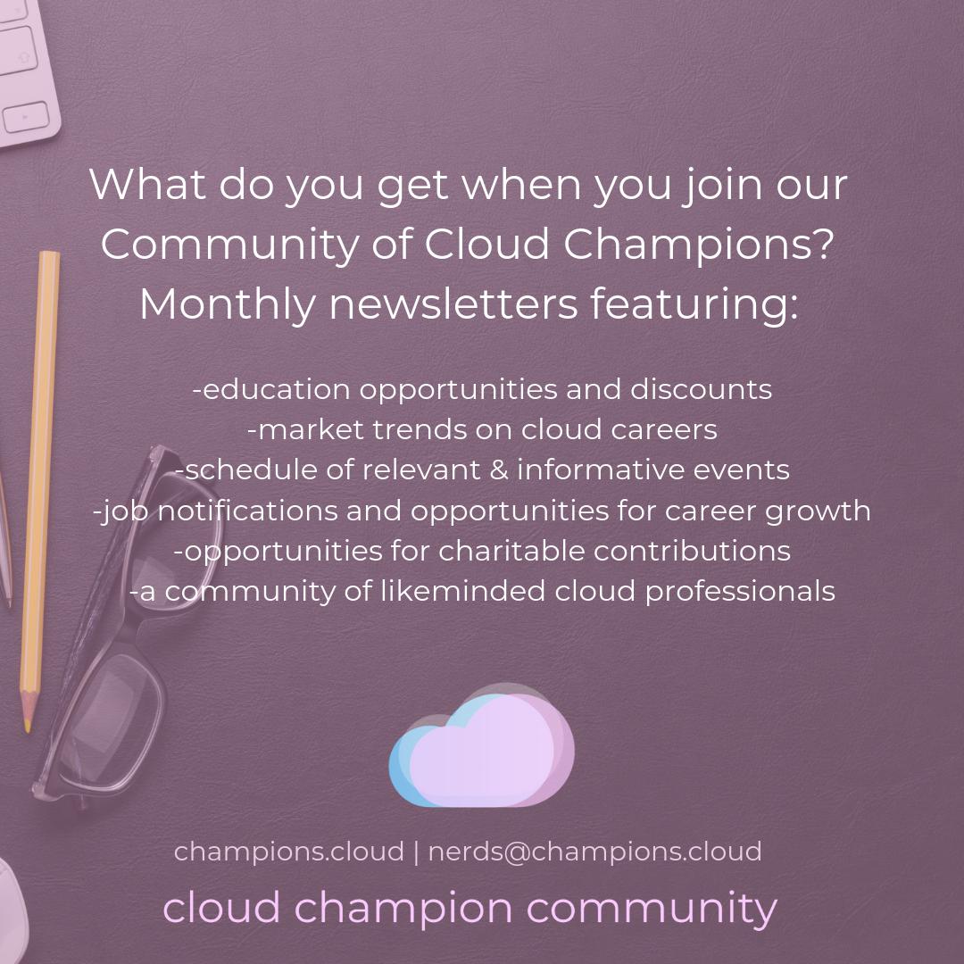 NerdRabbit_'s tweet photo. What does the Cloud Champion Community offer? Check out our website! โก๏ธ https://t.co/fUj8HeKrV6
.
.
.
#cloud #cloudchampioncommunity #cloudchampions #cloudprofessional #cloudcomputing #IT #AWS #azure #GCP #atlanta #talentsolutions #techcommunity https://t.co/ovgJZIEFhN