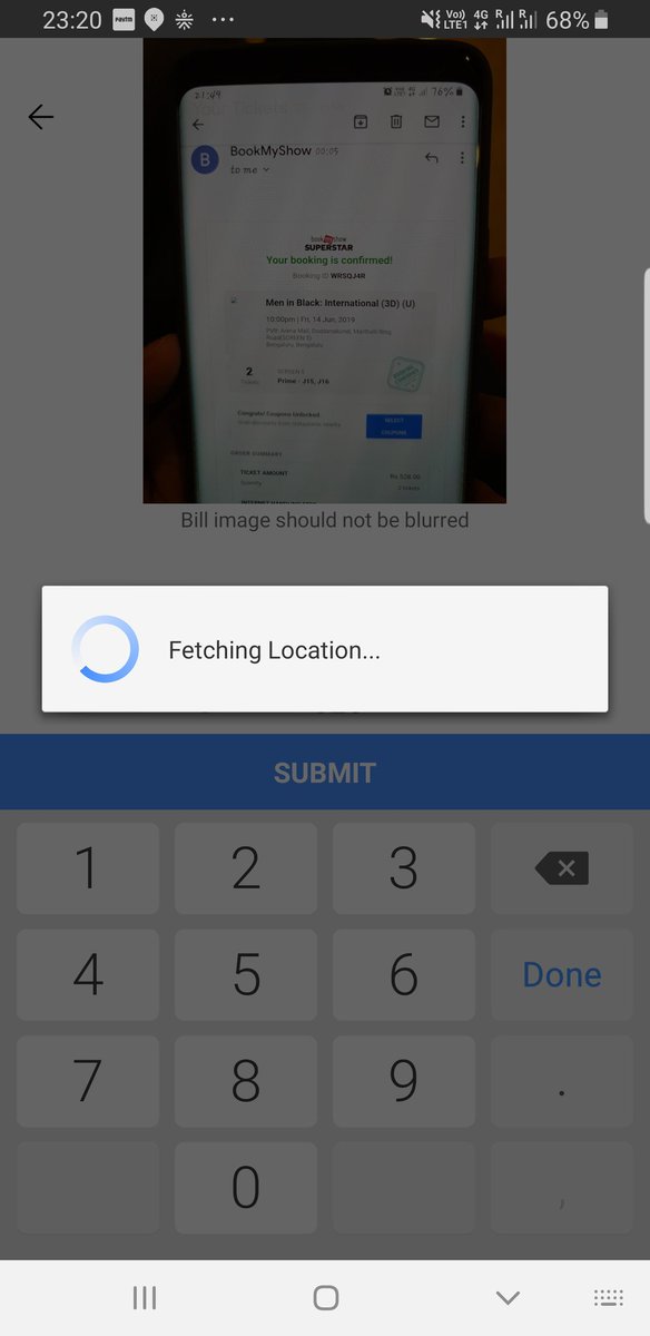 komalv376's tweet photo. #magicpin I have been trying to upload this bill since 2hour but its unable to upload what issue you have with app as it's not supporting .#appglitch #magicpin https://t.co/f6ZjaEubkb