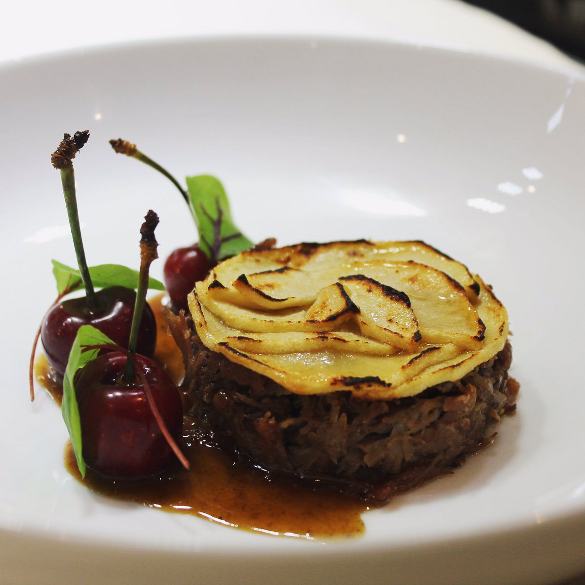 chardrestaurant's tweet photo. Pig cheek & trotter, Apple, pickled cherries 🍒
#newmenu #june #junemenu #restaurant #brighton #hove #dinner https://t.co/qBZcDxWrll