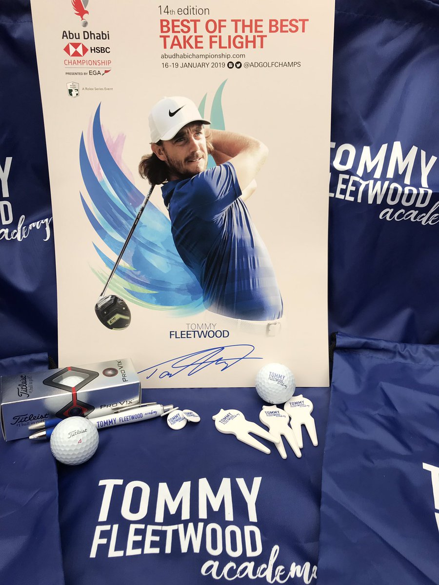 Please like and share this FB page for a chance to win this Tommy Fleetwood goody bag, signed poster, autograph pen, Tommys personal ProV1 Ball, ball markers etc etc. Tommy Fleetwood Academy Formby Hall