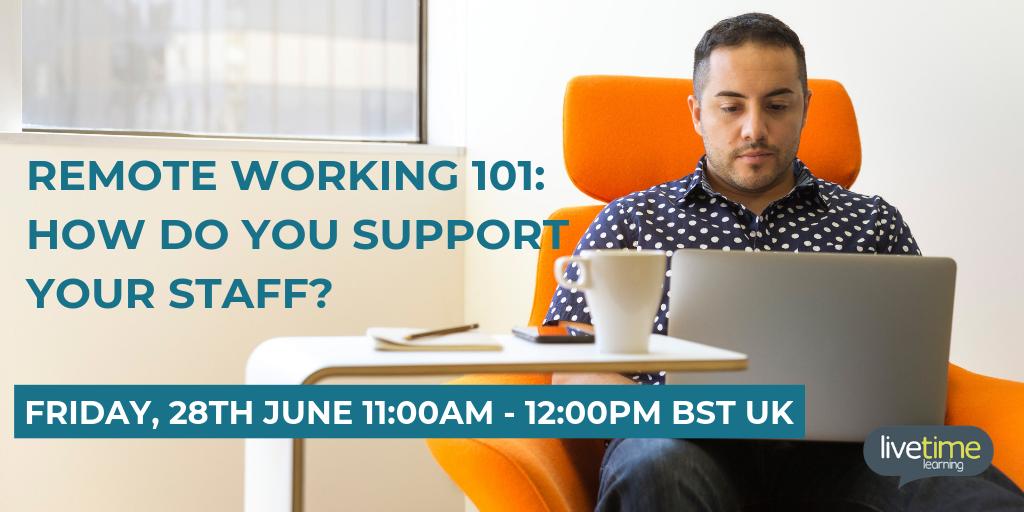 Less than a couple of weeks till our next webinar on #remoteworking, covering best-practice processes from e-communication, team #leadership and digital learning, to employee engagement, wellbeing and inclusivity. Is your organisation #remoteready? ow.ly/EKbr50uElXb