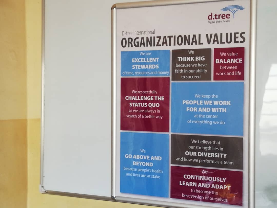 ckulanga's tweet photo. We believe, live and own our values @DtreeInt. We challenge the status quo #Digitalhealth focused values. https://t.co/FZKvtVgVZR