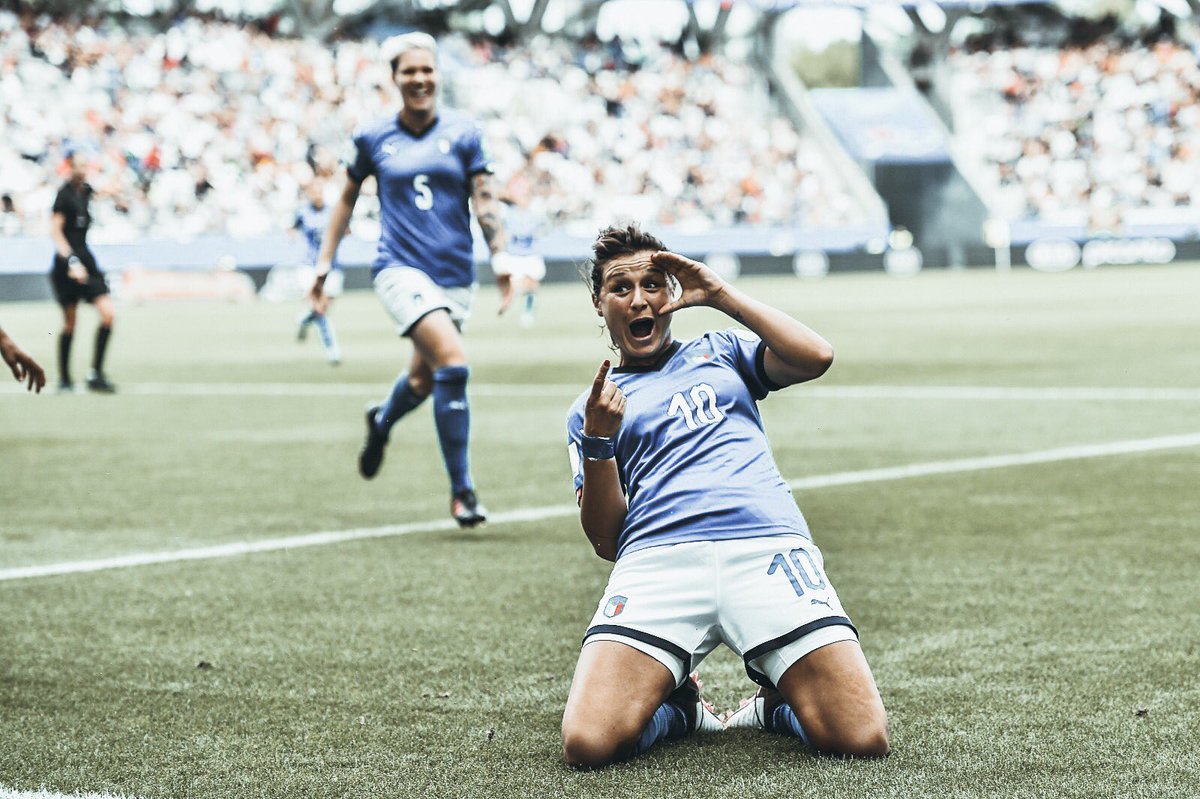 Mughoot's tweet photo. What a super hat-trick from our @cristianagire !!  Congratulations to the @AzzurreFIGC on an amazing 5-0 win against Jamaica! Onwards and upwards, forza Italia!! 😃🇮🇹⚽ #CristianaGirelli #JAMITA #FIFAWWC #RagazzeMondiali #DareToShine  #LeMomentDeBriller https://t.co/sJuV12ixZv