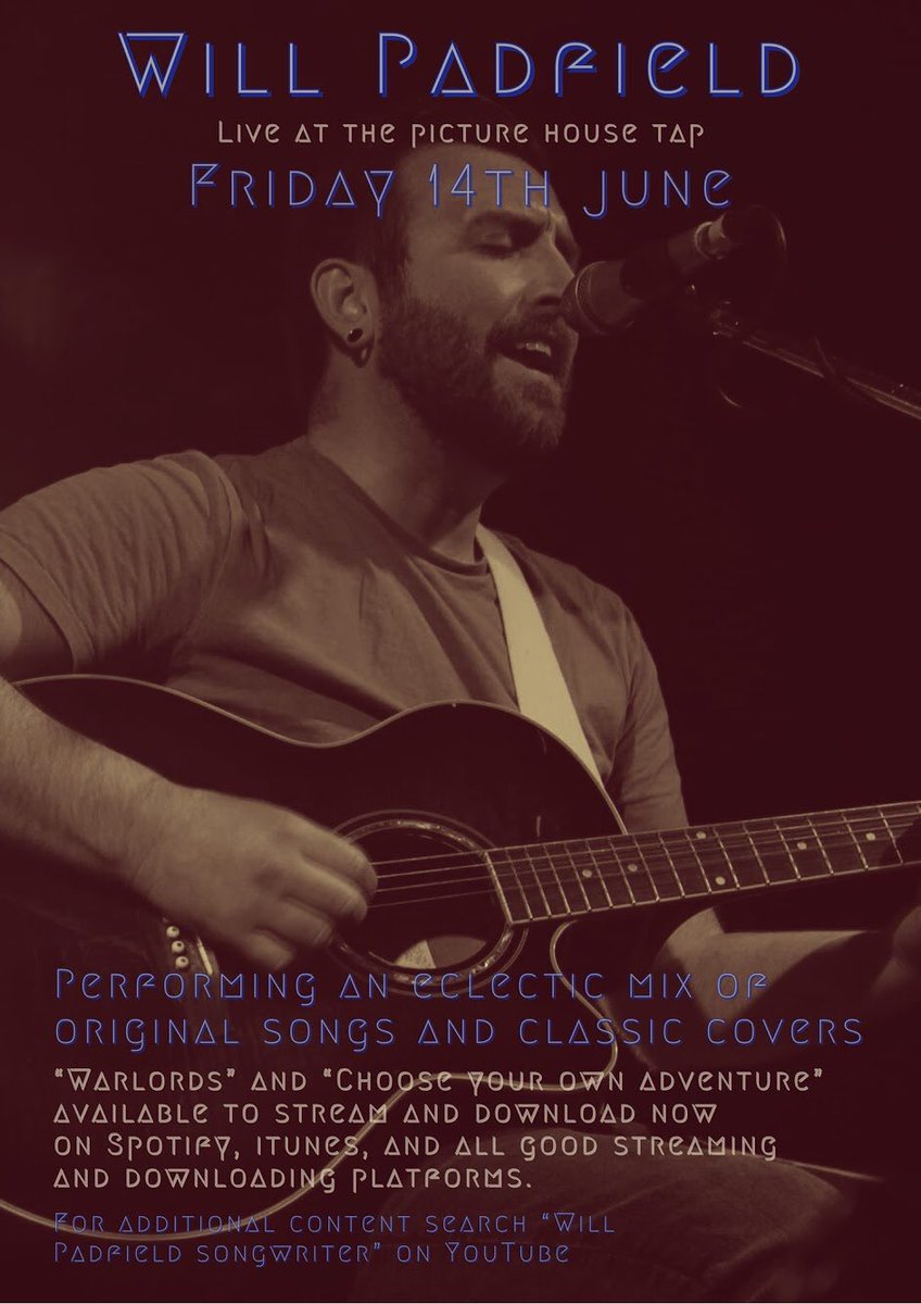 toad_black's tweet photo. TONIGHT!!!

You can get a dose of Black Toad-related action this evening as our own Will Padfield performs an acoustic session at The Picture House Tap in Goldthorpe.

It's a fantastic venue by wonderful staff so we'd love to see lots of our friends in there.

Who's coming? https://t.co/7MwmrLdfiP