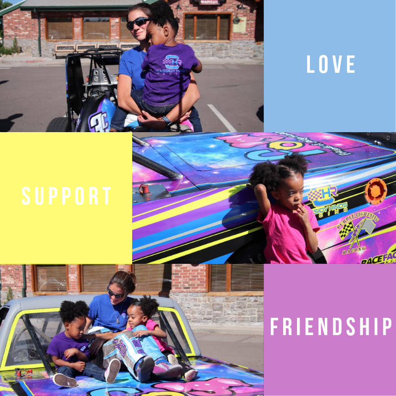 FoJFoundation's tweet photo. Could it get any sweeter than this?! Londyn and Aleyah have made a forever friend in racer, @CHindsRacing! 🥰 #FOJPride #FriendshipFriday https://t.co/n6CpnjwoG6